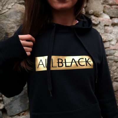 allblack gold dámska mikina čierna s kapucňou, dámske oblečenie,mikiny